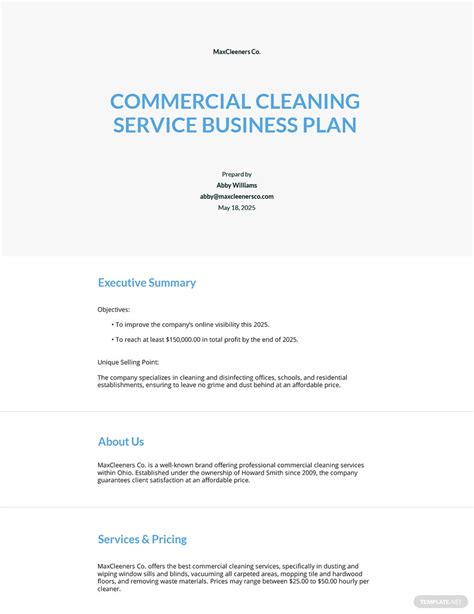 Janitorial Services Business Plan